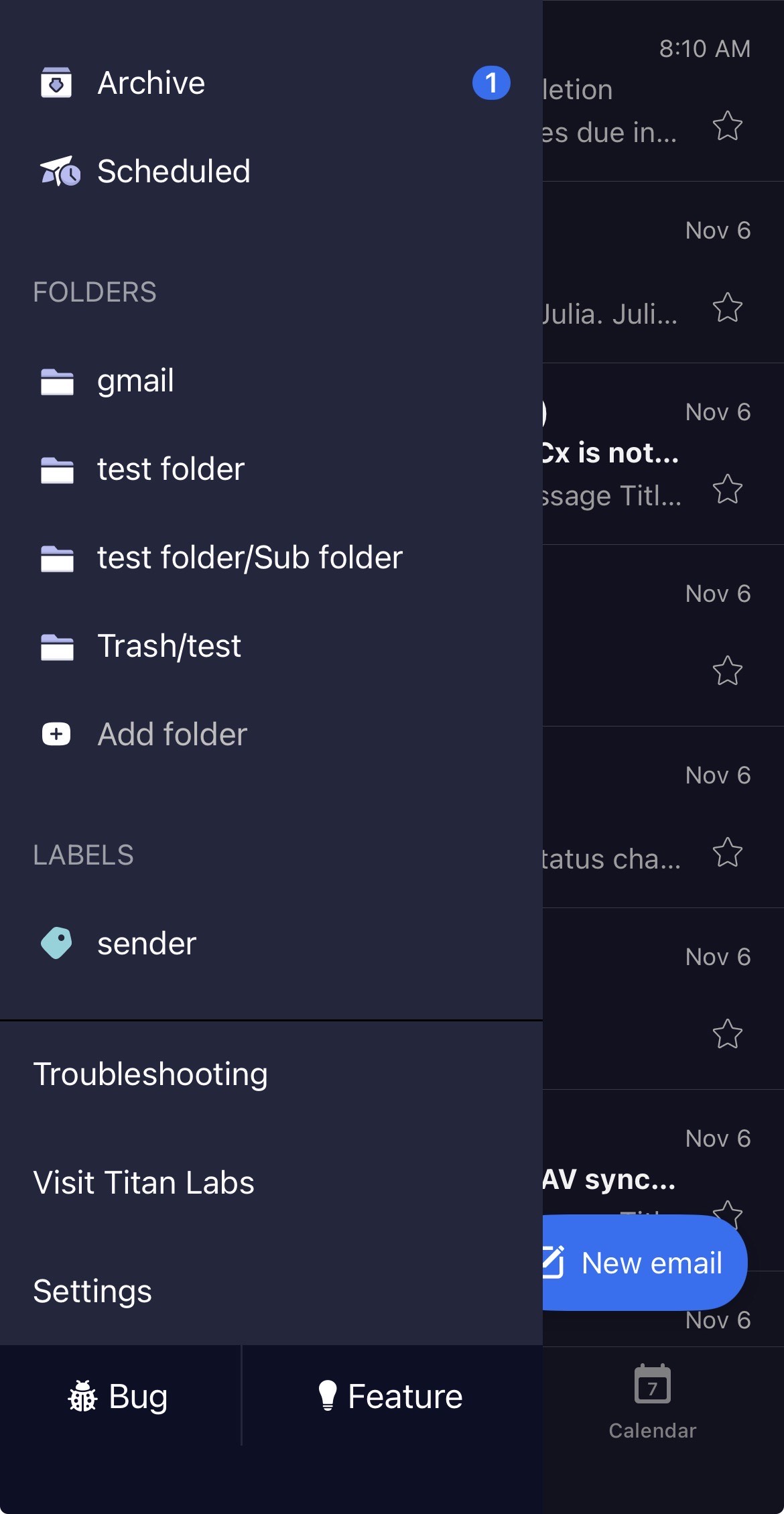 Titan mobile settings icon